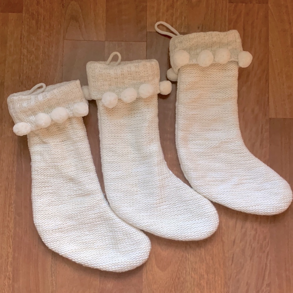 Wondershop Pom Pom Stocking, Cream and Gold
